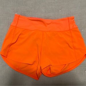 Lululemon High Rise Speed Up Shorts - Highlight Orange